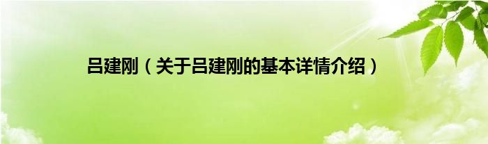 吕建刚（关于吕建刚的基本详情介绍）