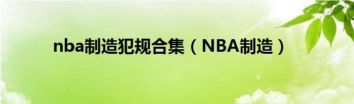 nba制造犯规合集(NBA制造)