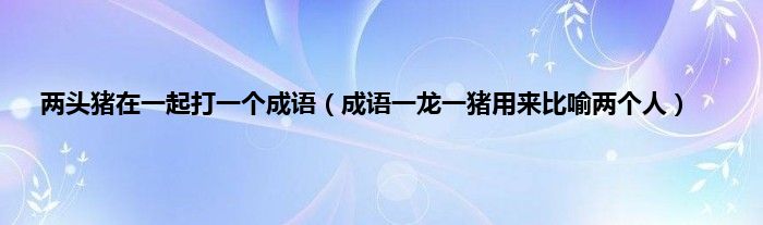 两头猪在一起打一个成语（成语一龙一猪用来比喻两个人）