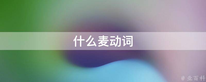 什么麦动词