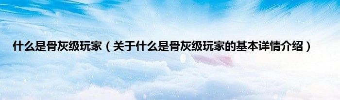 什么是骨灰级玩家（关于什么是骨灰级玩家的基本详情介绍）