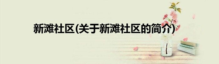 新滩社区(关于新滩社区的简介)