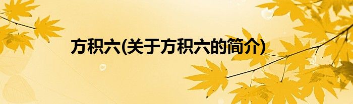 方积六(关于方积六的简介)