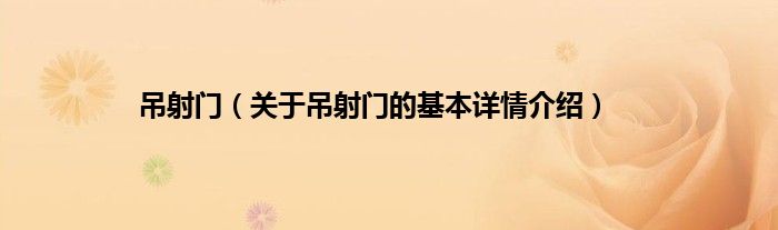 吊射门（关于吊射门的基本详情介绍）