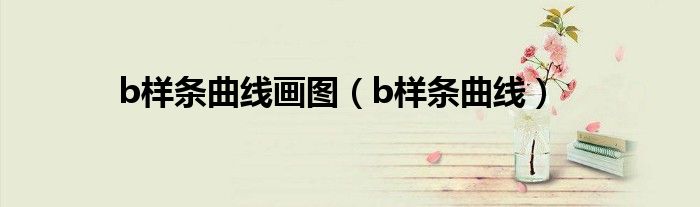b样条曲线画图（b样条曲线）