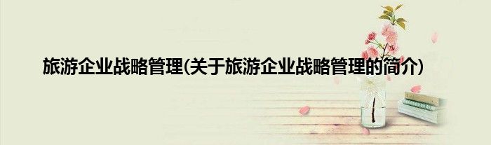 旅游企业战略管理(关于旅游企业战略管理的简介)