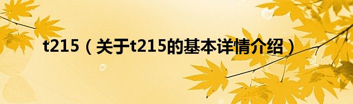 t215（关于t215的基本详情介绍）