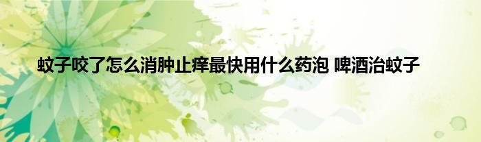 蚊子咬了怎么消肿止痒最快用什么药泡 啤酒治蚊子